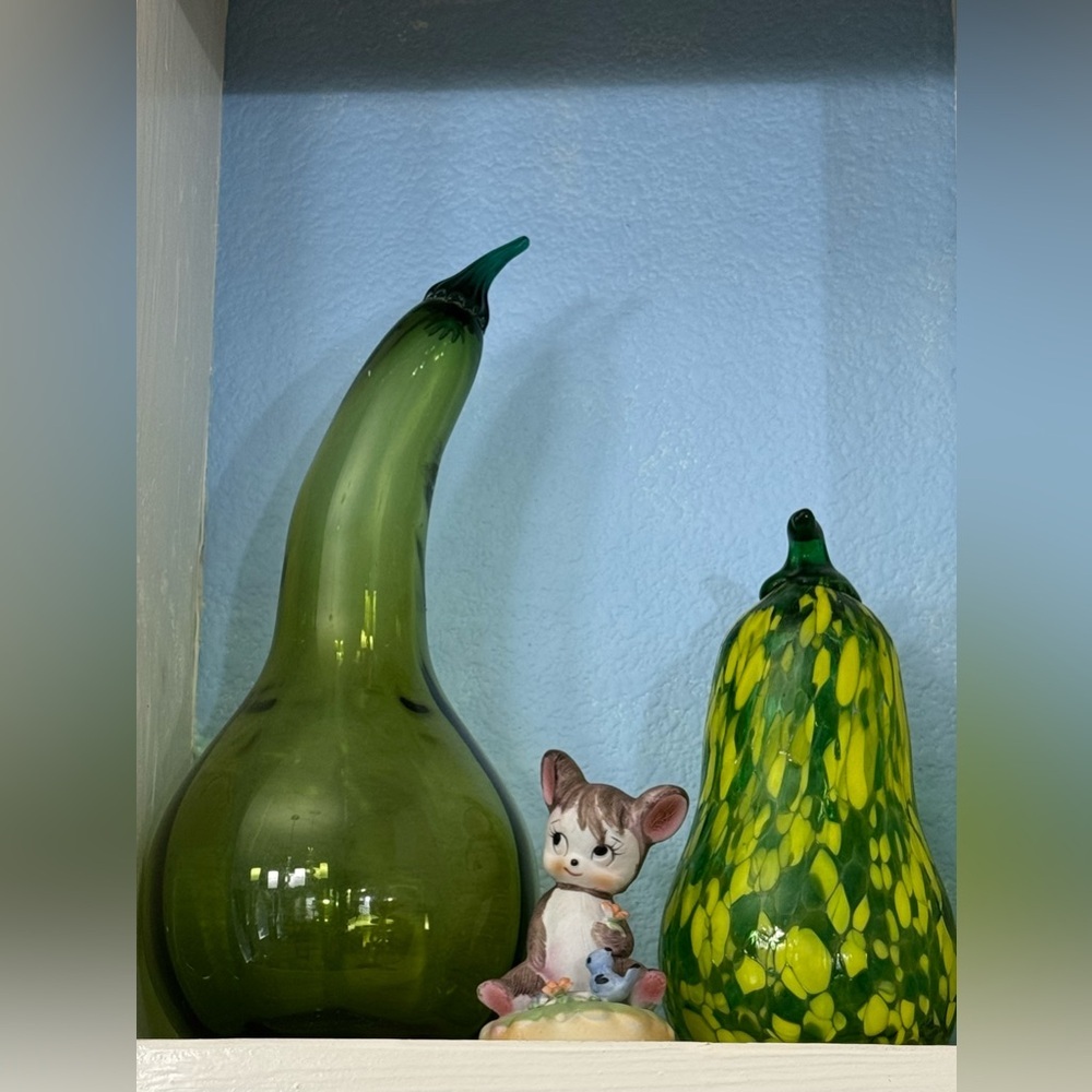 Vintage Lefton hand-painted ceramic bear figurine.